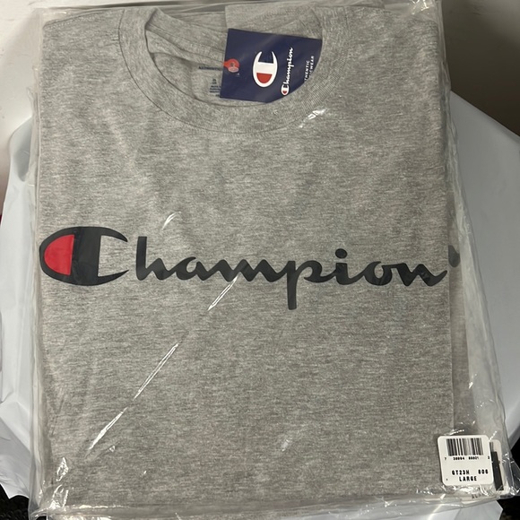 NWT - Champion Mens Short Sleeve Logo Tee Shirt in Oxford Heather - L - Picture 4 of 7